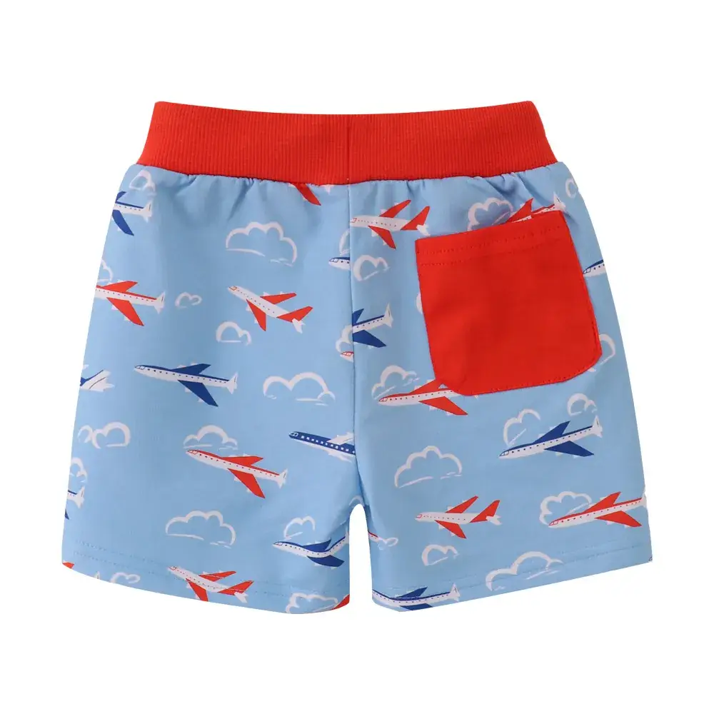Blue Flight Print Boys Shorts Summer Casual Pants - Image 5