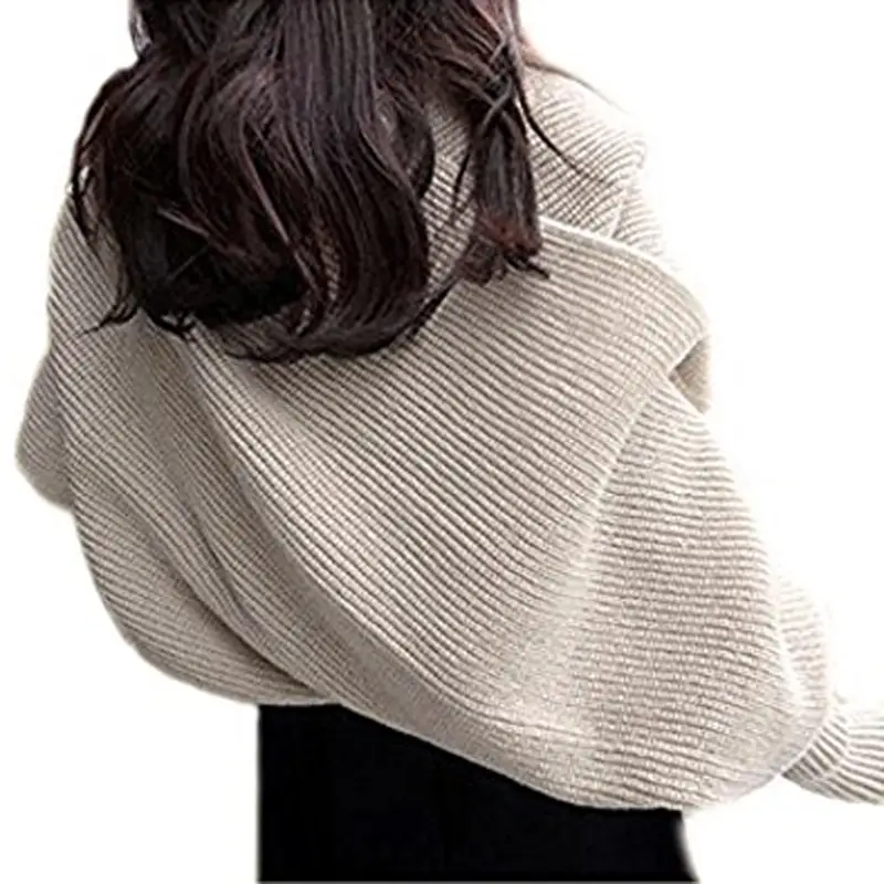 Ladies Wool Knitted Shawl Monochrome Winter Warm - Image 13