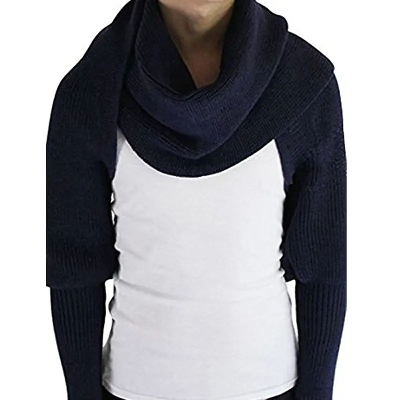 Ladies Wool Knitted Shawl Monochrome Winter Warm — feature 11