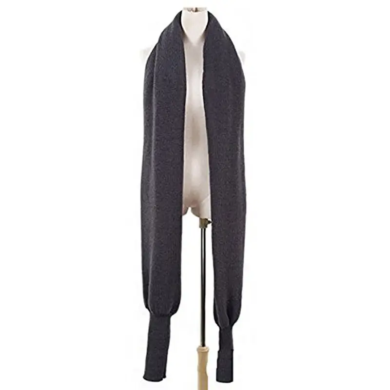 Ladies Wool Knitted Shawl Monochrome Winter Warm — feature 12