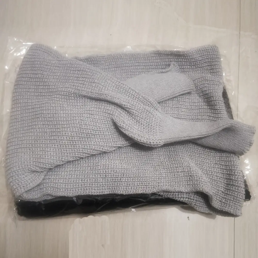 Ladies Wool Knitted Shawl Monochrome Winter Warm — feature 2