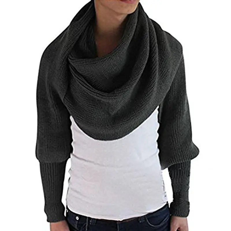 Ladies Wool Knitted Shawl Monochrome Winter Warm — feature 4
