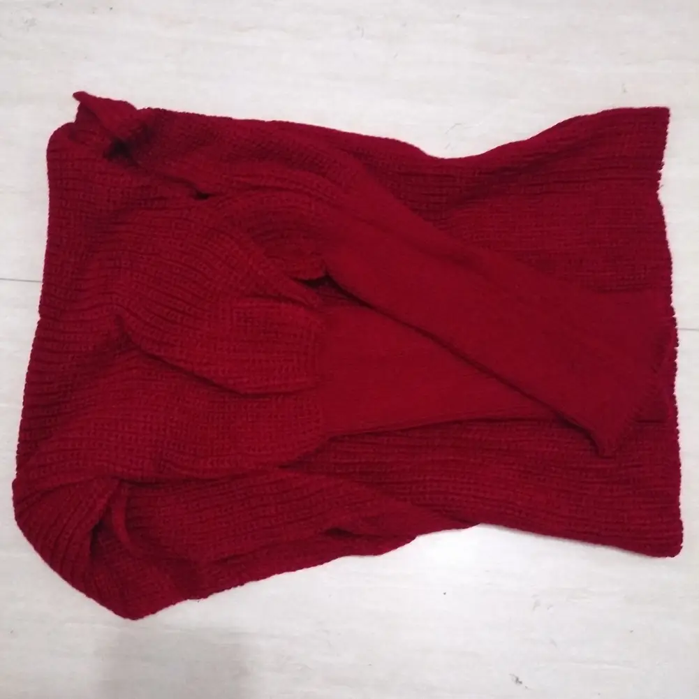 Ladies Wool Knitted Shawl Monochrome Winter Warm - Image 3