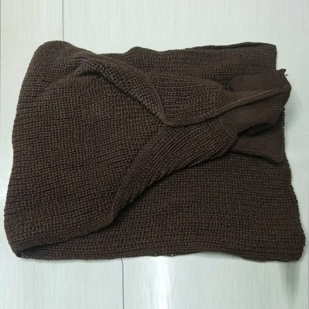 Ladies Wool Knitted Shawl Monochrome Winter Warm - Image 4