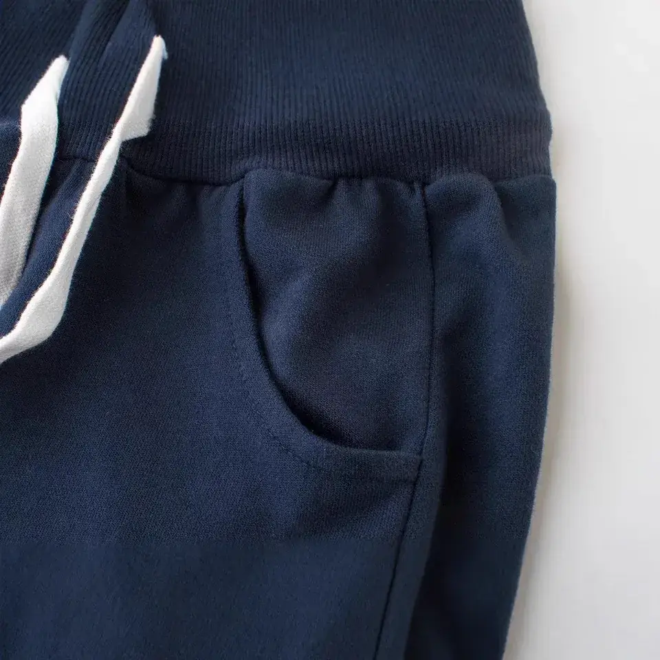 Kids Grey Cotton Shorts with White Bow & Stripes