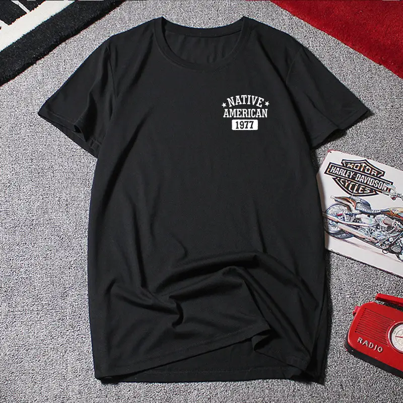 Men Navy 2020 T-Shirt Native American Print - Image 4