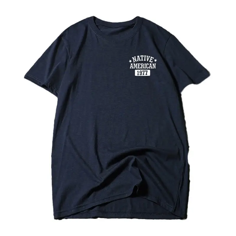 Men Navy 2020 T-Shirt Native American Print - Image 6