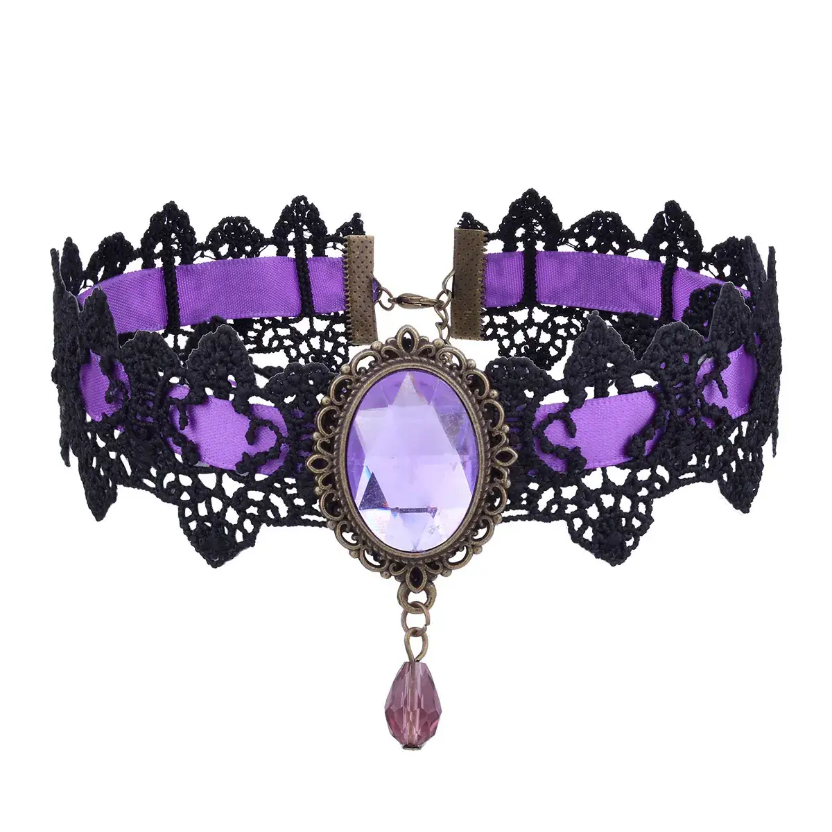 Gothic Red Diamond Necklace for Women - Image 4