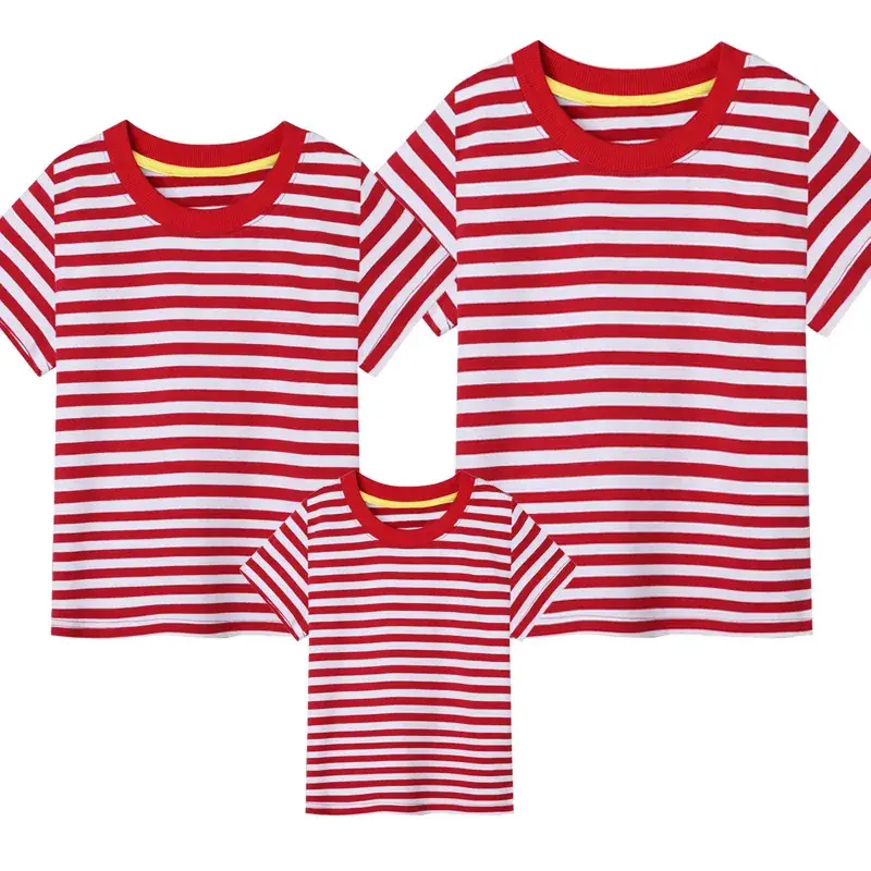 Summer Striped Cotton Family T-Shirt Set for Kids - Image 2