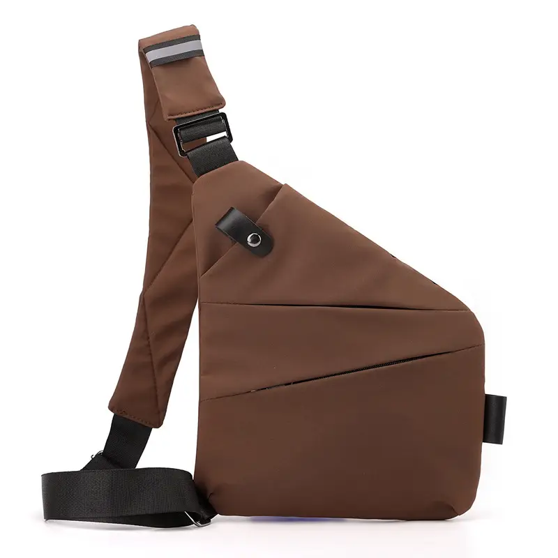 Men's Korean Style Crossbody Bag Brown Large Capacity - Image 20