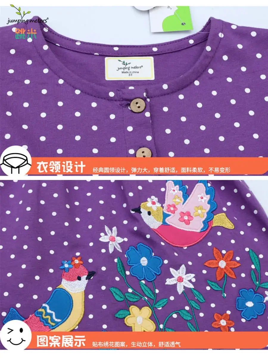 Children's Princess Dress Purple Polka Dot 2024 Spring Summer - Image 4