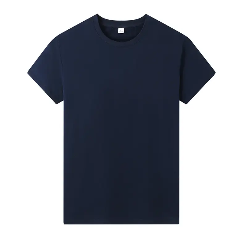 Summer Men Cotton Korean Crewneck T-Shirt Red - Image 11