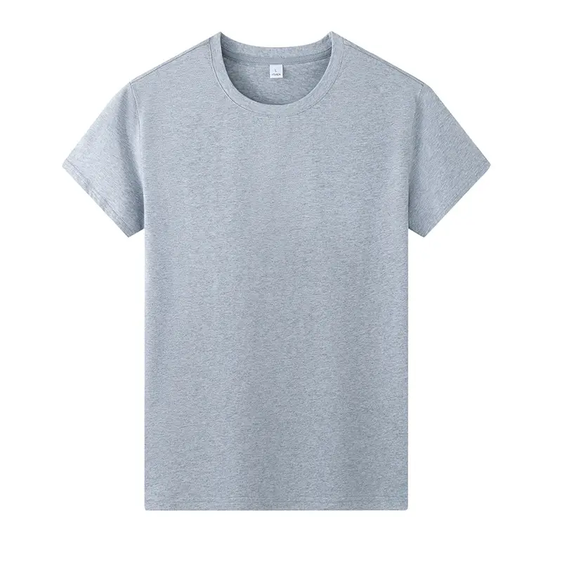 Summer Men Cotton Korean Crewneck T-Shirt Red - Image 3