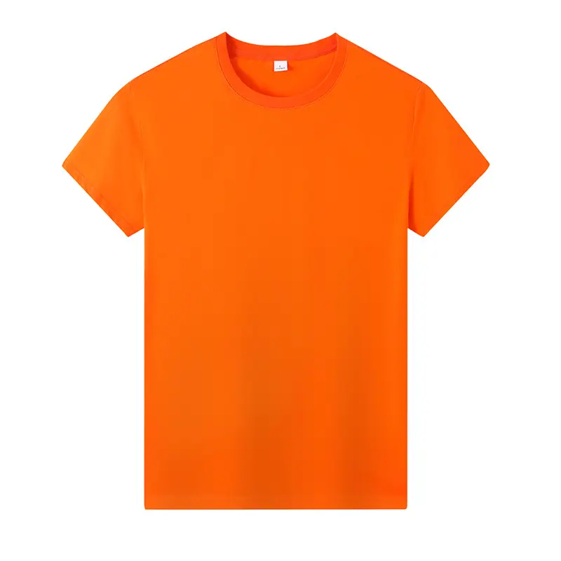 Summer Men Cotton Korean Crewneck T-Shirt Red - Image 9