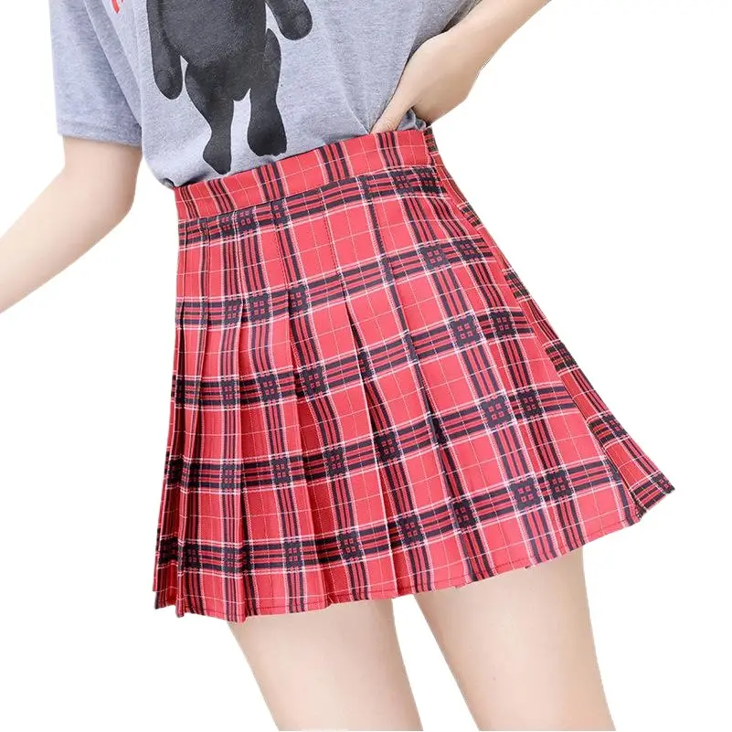 Women Pleated Skirt Summer Jk Slimming High Waist