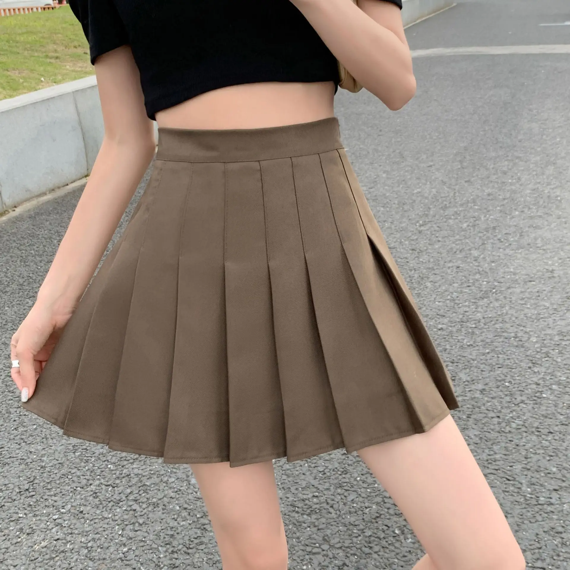 Women Pleated Skirt Summer Jk Slimming High Waist