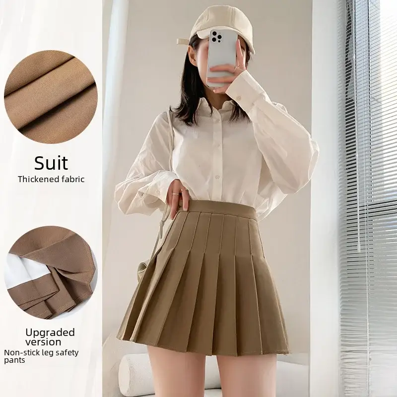 Women Pleated Skirt Summer Jk Slimming High Waist