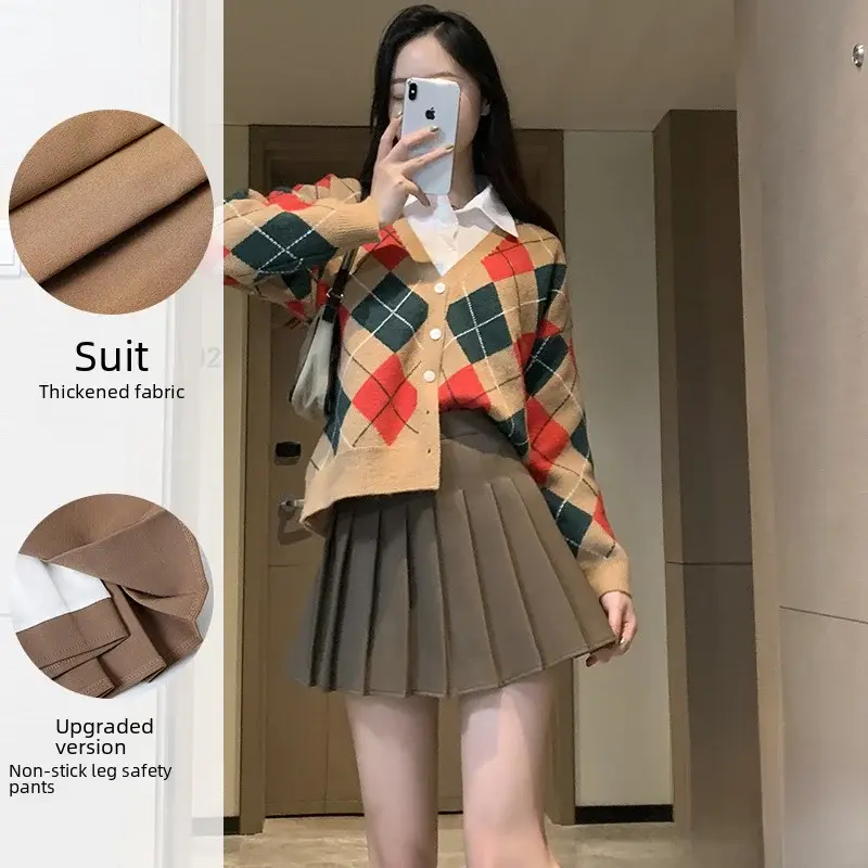 Women Pleated Skirt Summer Jk Slimming High Waist