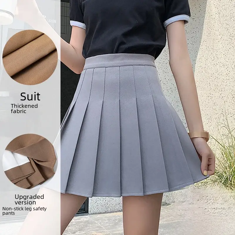 Women Pleated Skirt Summer Jk Slimming High Waist