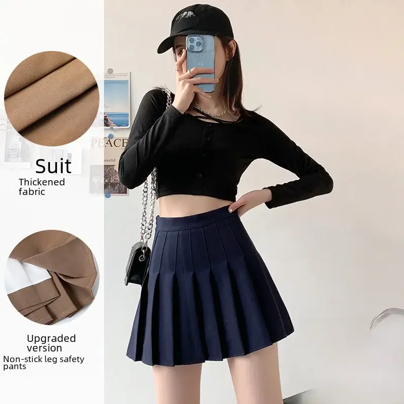 Women Pleated Skirt Summer Jk Slimming High Waist