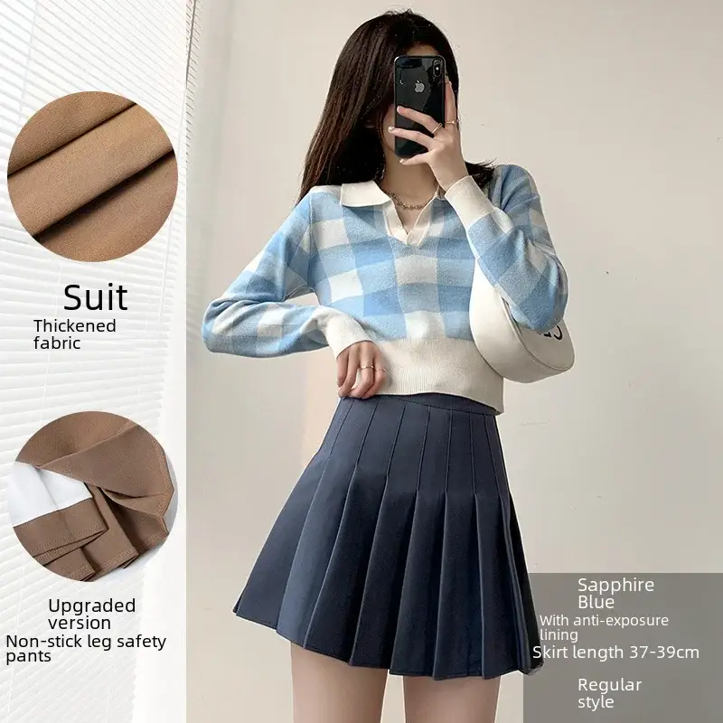 Women Pleated Skirt Summer Jk Slimming High Waist