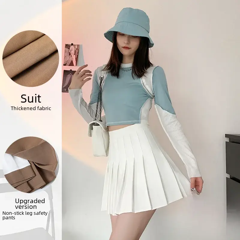 Women Pleated Skirt Summer Jk Slimming High Waist