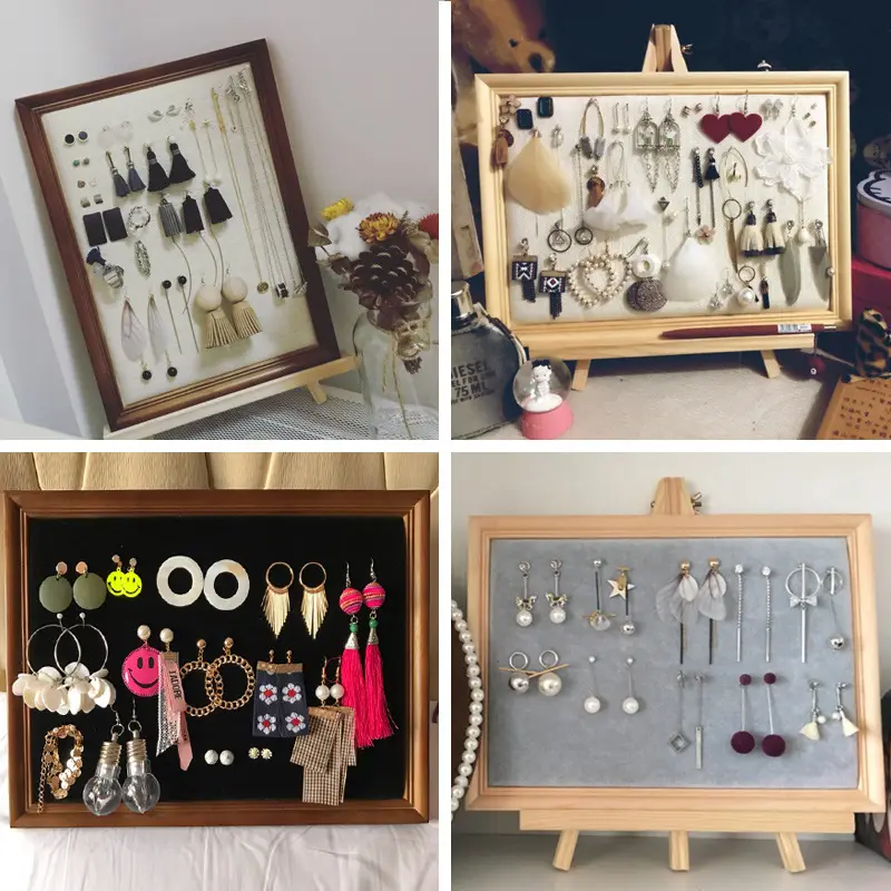 Vintage Wooden Jewelry Display Board Wall-Mounted - Image 16