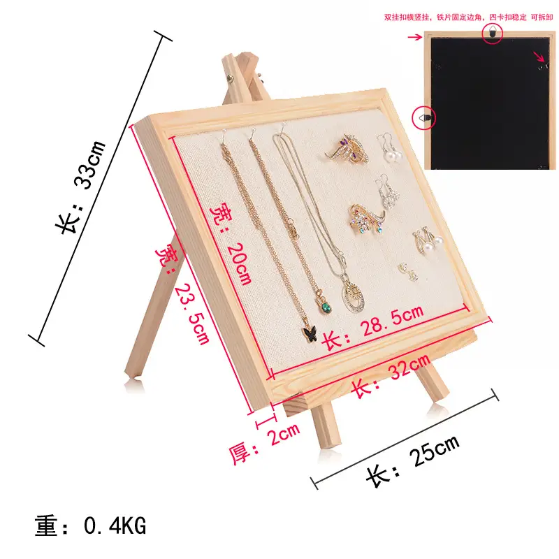 Vintage Wooden Jewelry Display Board Wall-Mounted - Image 17