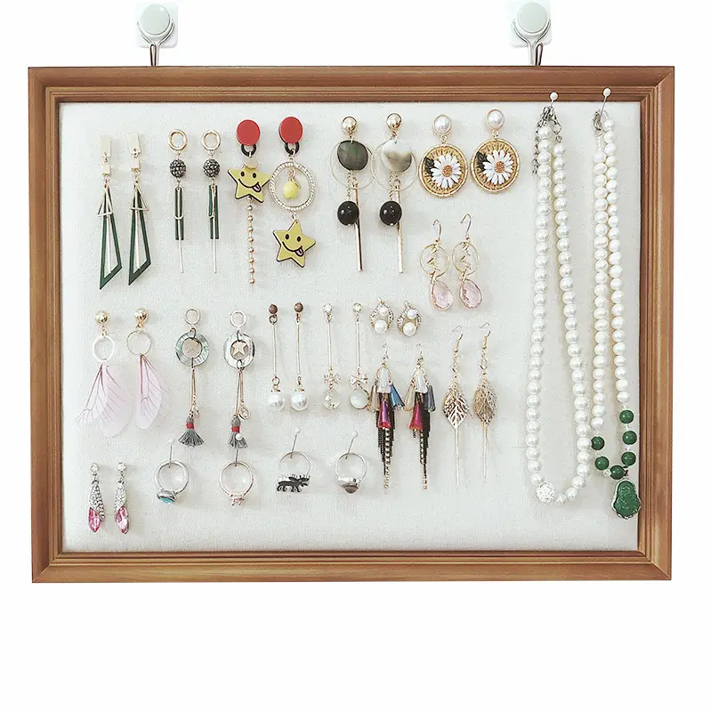 Vintage Wooden Jewelry Display Board Wall-Mounted - Image 19