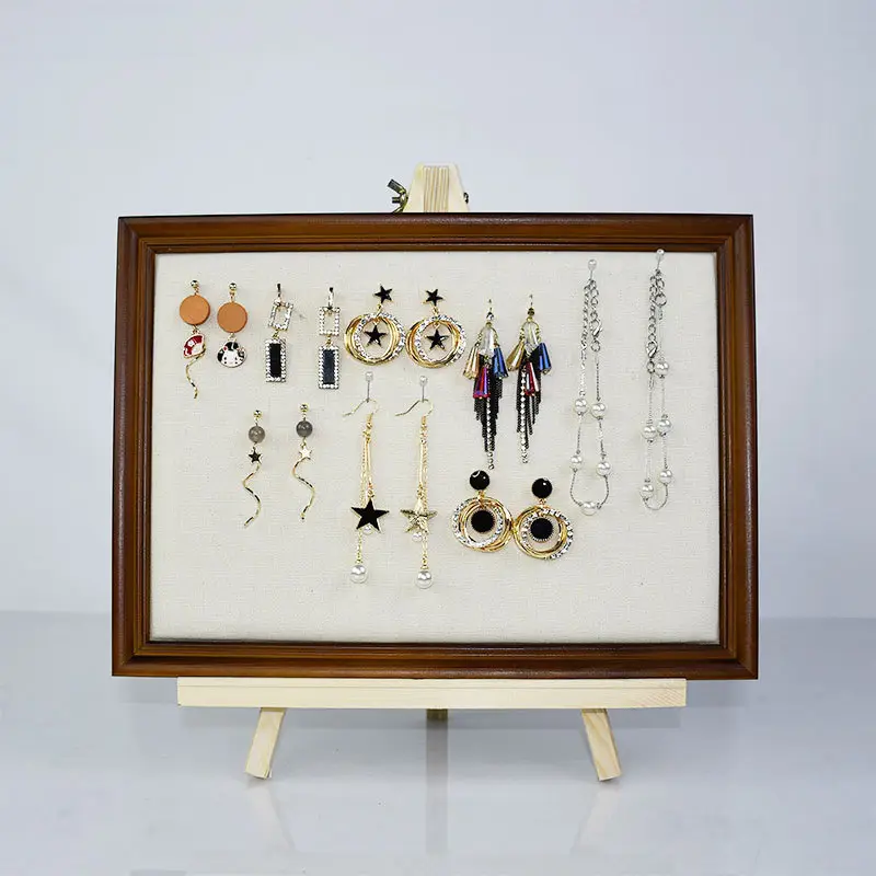 Vintage Wooden Jewelry Display Board Wall-Mounted - Image 13