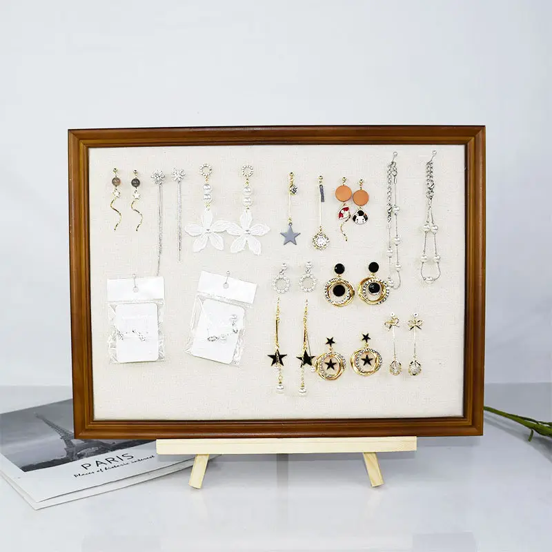 Vintage Wooden Jewelry Display Board Wall-Mounted - Image 14