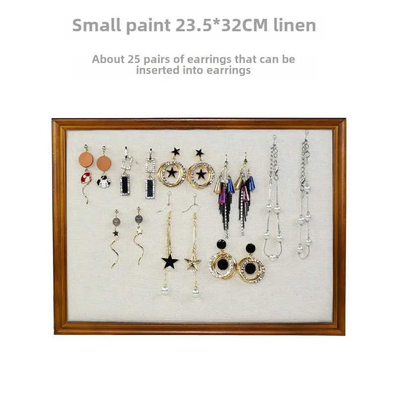 Vintage Wooden Jewelry Display Board Wall-Mounted - Image 4