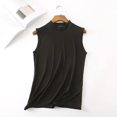 Women's Sleeveless Modal Vest Beige Summer Top - Image 2