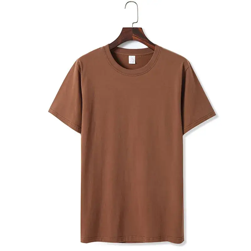 180g Men Women Orange Round Neck T-Shirt - Image 6