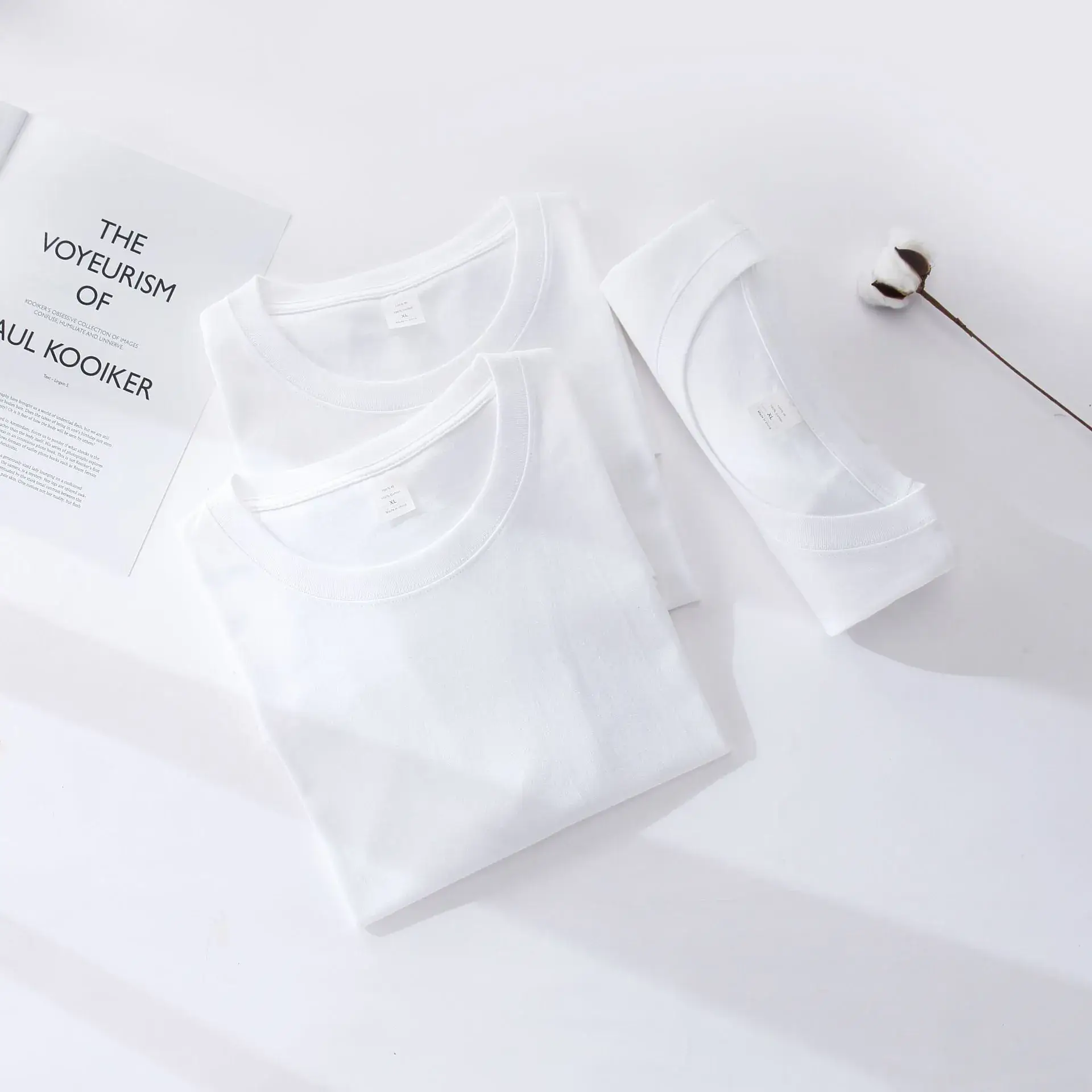 Men's Pure Cotton White Casual T-Shirt Short Sleeve - Image 6