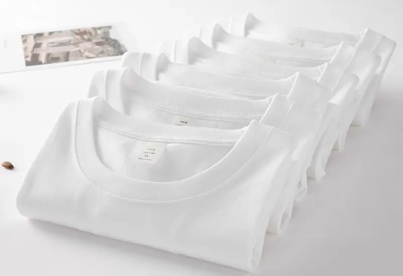 Men's Pure Cotton White Casual T-Shirt Short Sleeve — feature 3