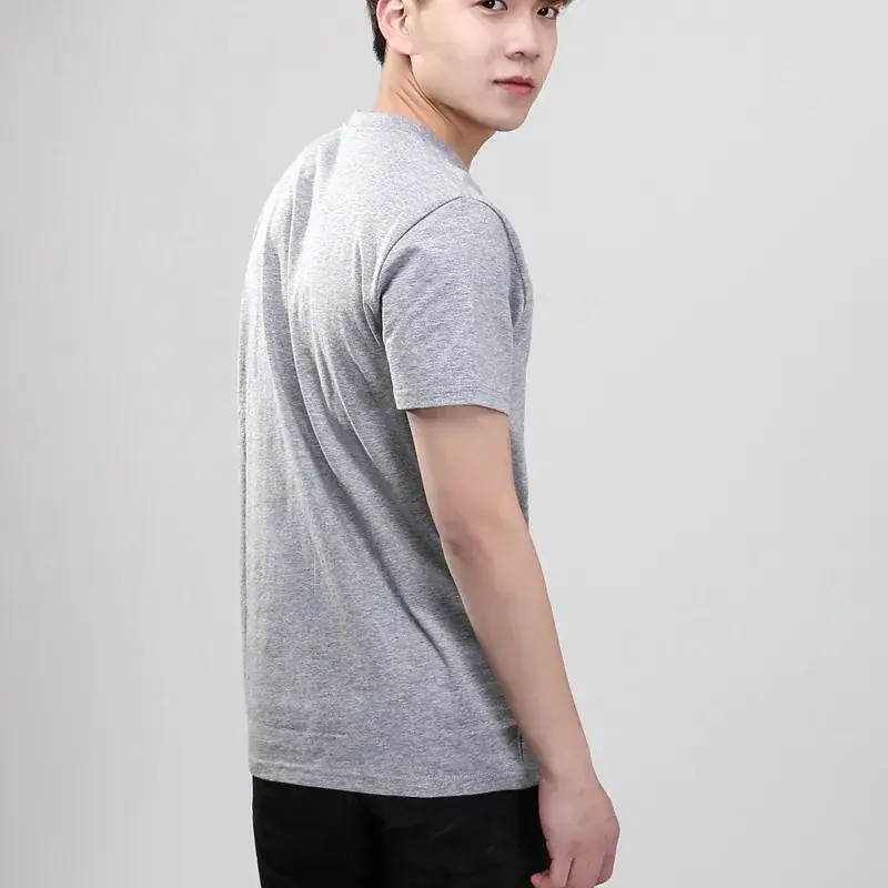 Men's Pure Cotton White Casual T-Shirt Short Sleeve - Image 3