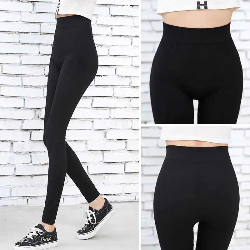 Black Slim Fit Modal Leggings for Women - Image 3
