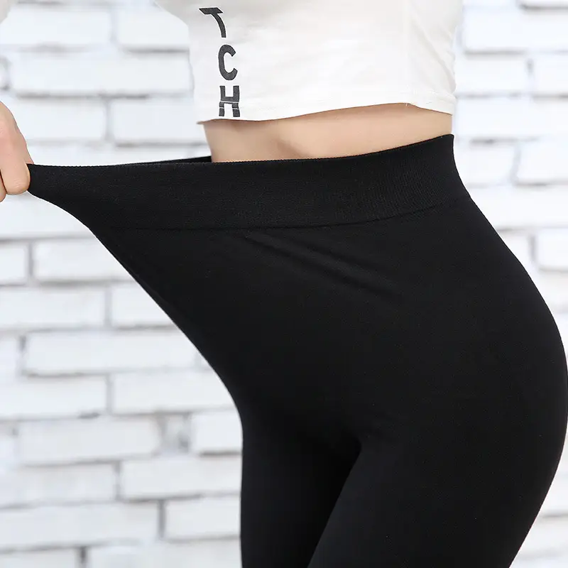 Black Slim Fit Modal Leggings for Women - Image 5
