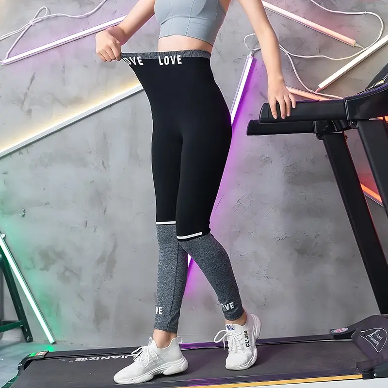 Black Printed Leggings Thin Large Size Sports Women