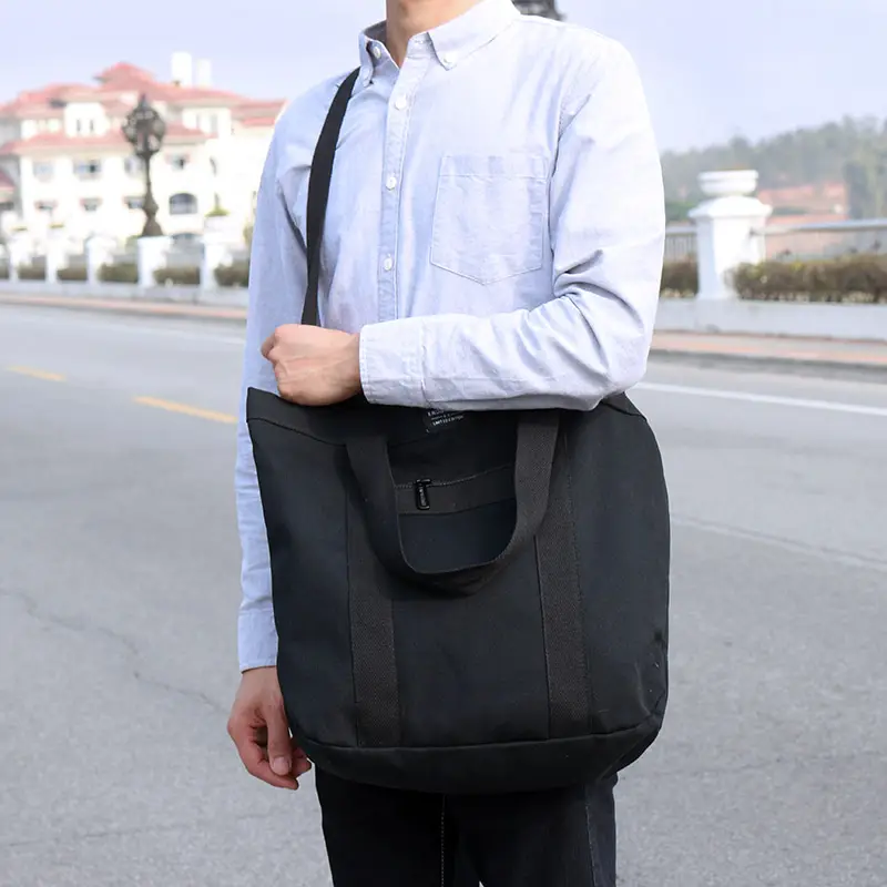 White Korean Style Canvas Shoulder Bag for Men Women - Image 6