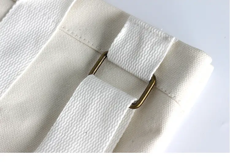 White Korean Style Canvas Shoulder Bag for Men Women — feature 21