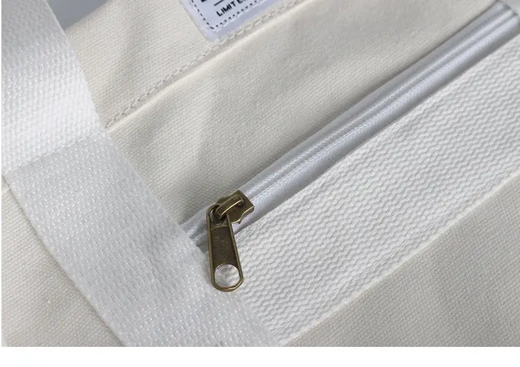 White Korean Style Canvas Shoulder Bag for Men Women — feature 22