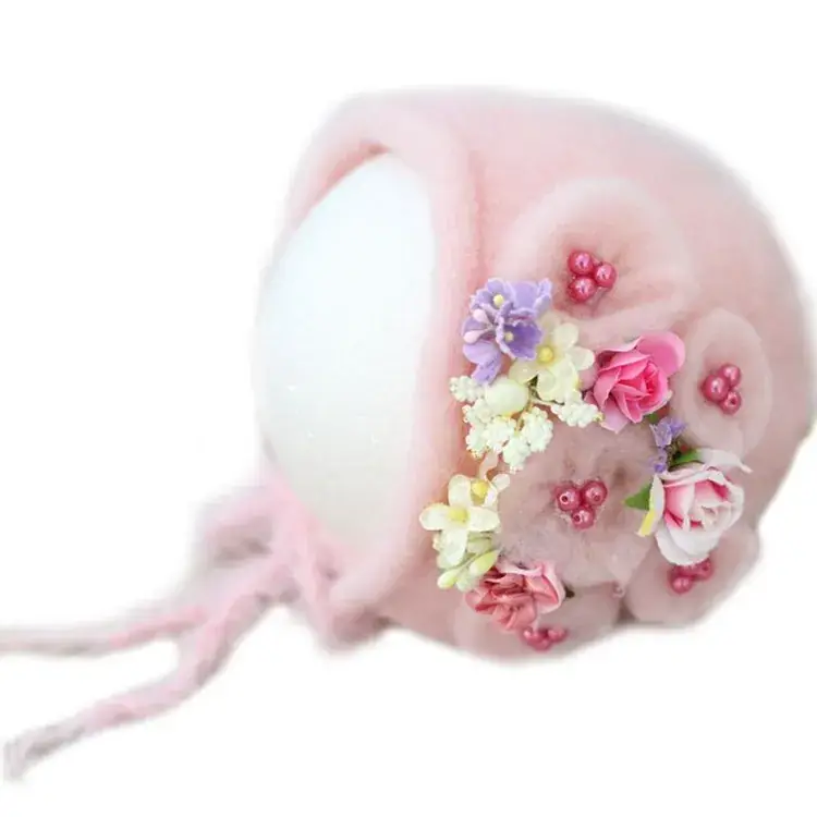 Newborn Baby Hat with Fox Ears Pure Wool Photography Prop - Image 6