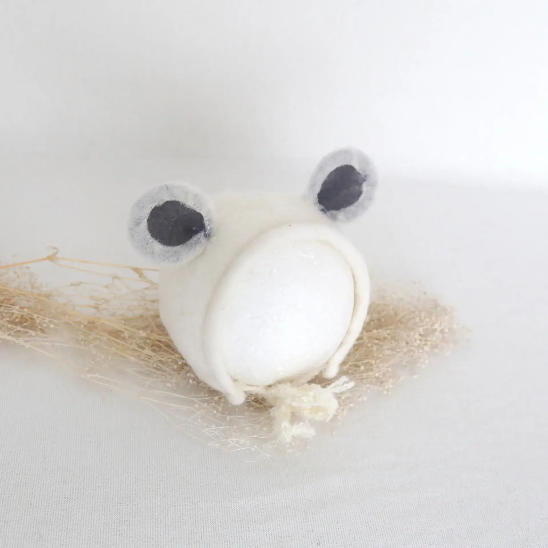 Newborn Baby Hat with Fox Ears Pure Wool Photography Prop - Image 2