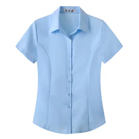 Women's White Short Sleeve Button Shirt Plus Size