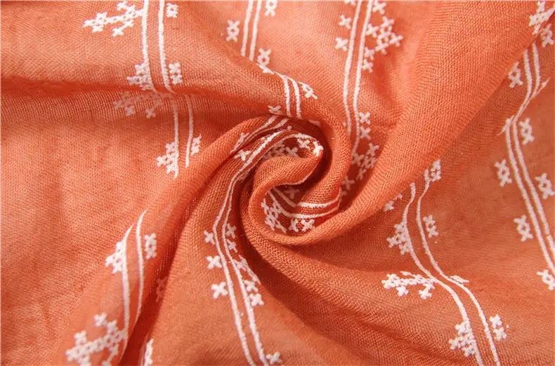 Grey Ethnic Scarf for Women Travel Shawl Cotton Linen — feature 35