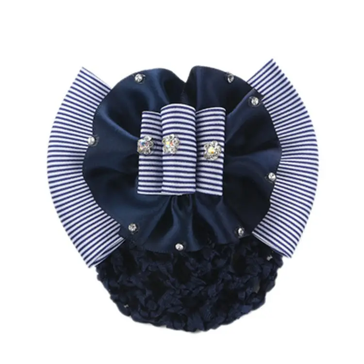 Black Embroidered Bow Hair Net for Women - Image 18