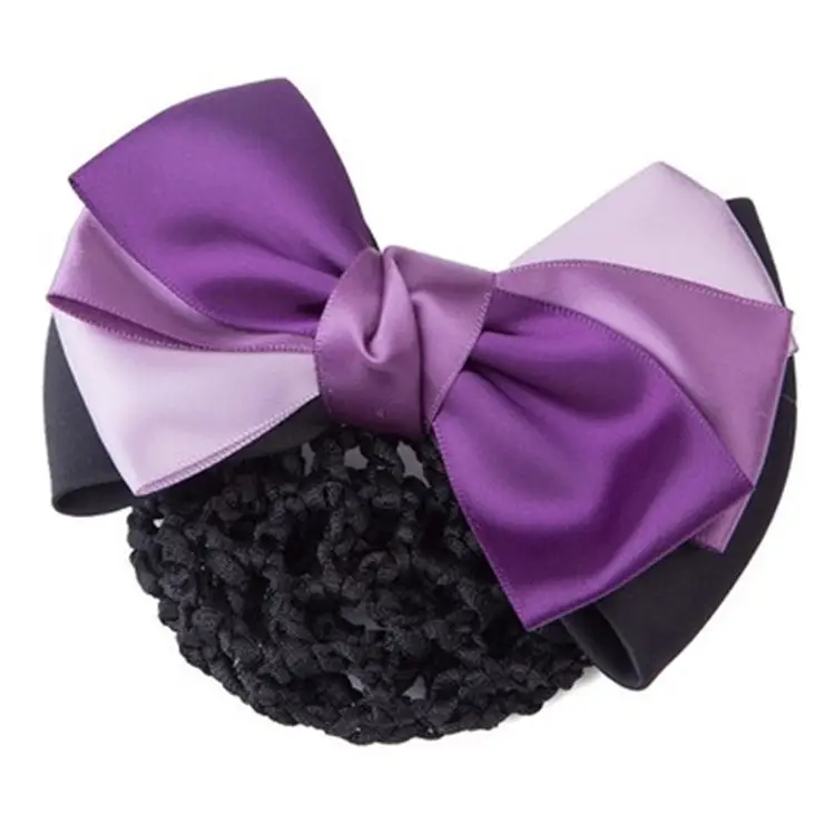 Black Embroidered Bow Hair Net for Women - Image 27