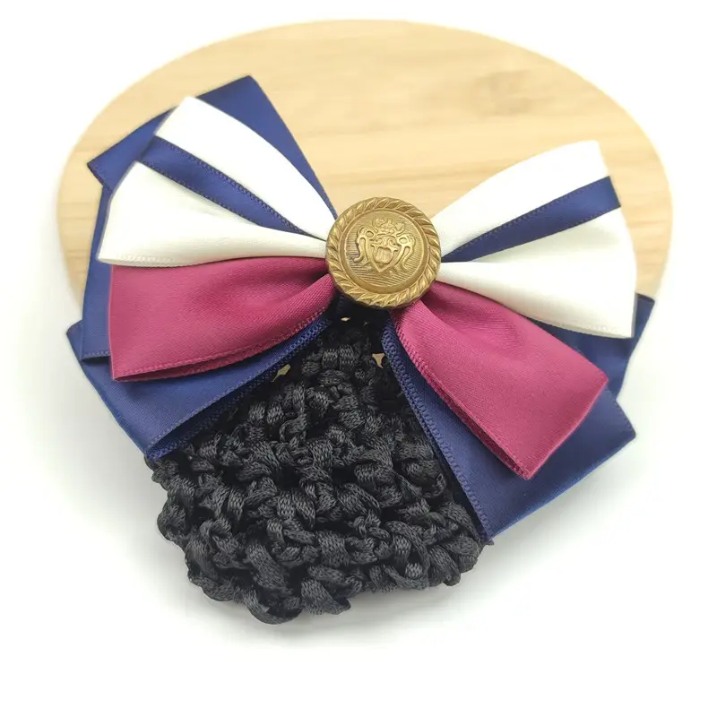 Black Embroidered Bow Hair Net for Women - Image 45